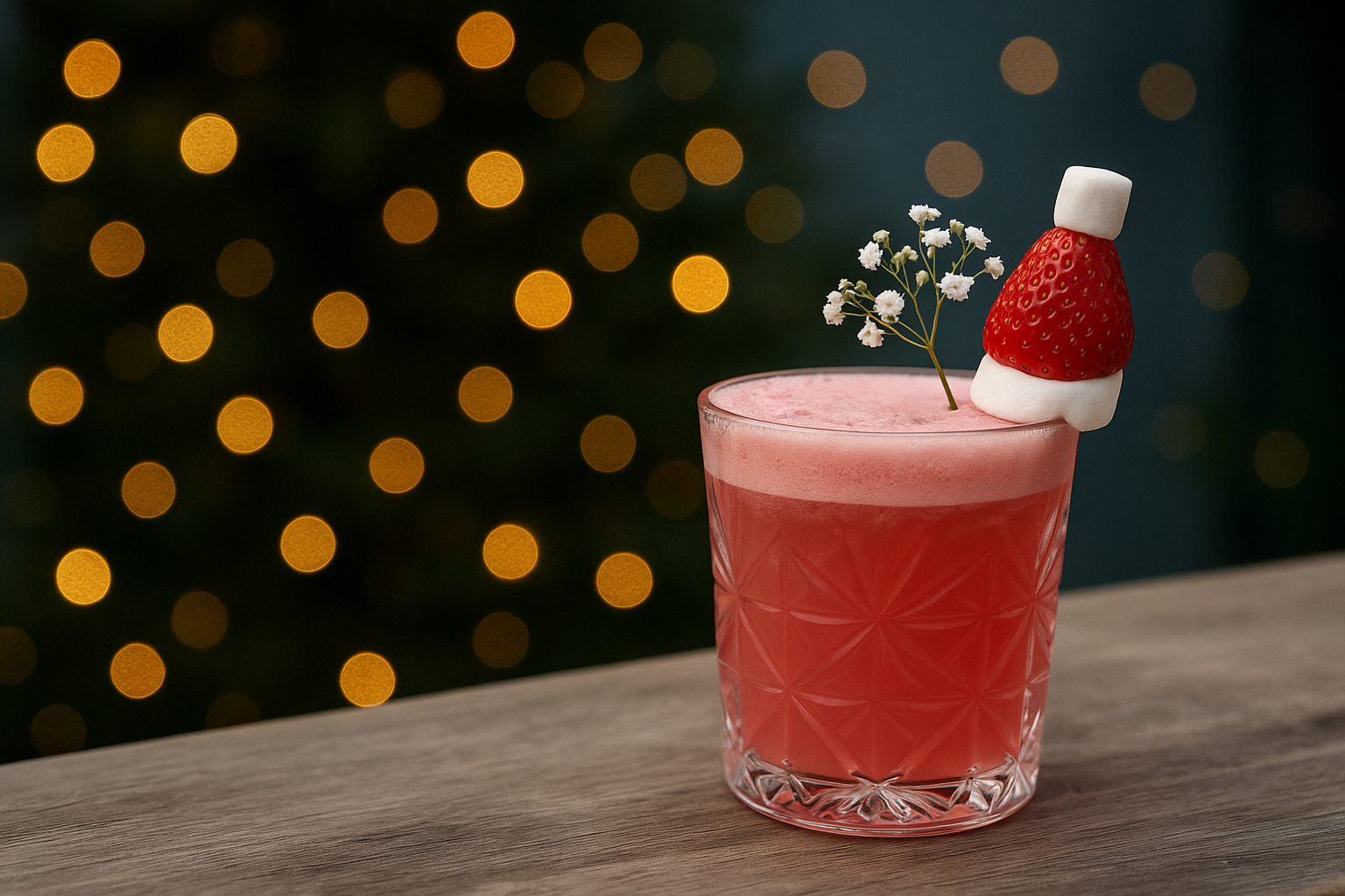 Elegant Christmas party with premium cocktails and festive atmosphere